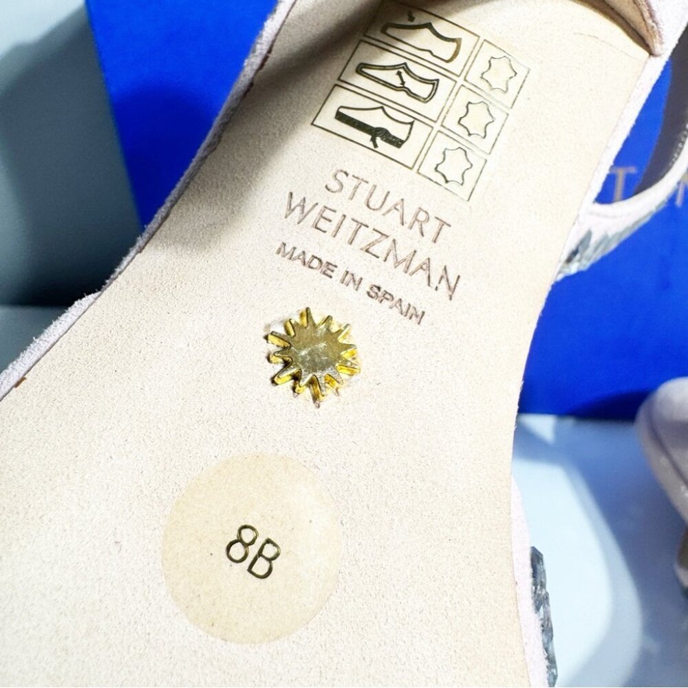 Stuart Weitzman Gemcut XCurve 85 in Suede Ballet Pink size 8 - Picture 7 of 8